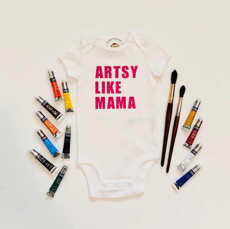 Womens Artist Gift Mom and Kid matching Summer Outfit Youth tee Baby Onesie Tee Artist Mom ARTSY Adult Tshirt