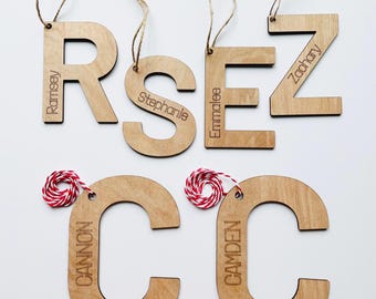 Personalized Engraved Wood Tag: Custom Christmas Stocking, Basket Tag