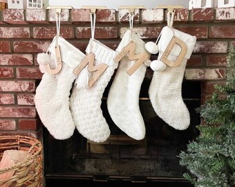Personalized Engraved Wood Tag: Custom Christmas Stocking, Basket Tag