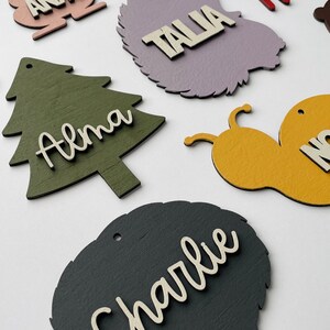 Woodland Animals Custom name tags Gift Tags Festive Basket Tags Personalized Gift Cute Stocking Tags Christmas Halloween image 5