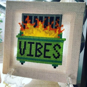 Dumpster Fire Vibes Cross-stitch Pattern