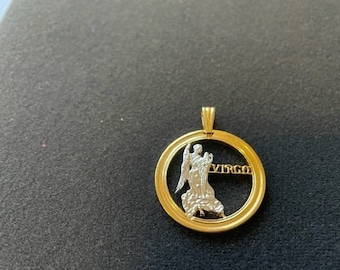 Collana con ciondolo Vergine placcato oro 14k