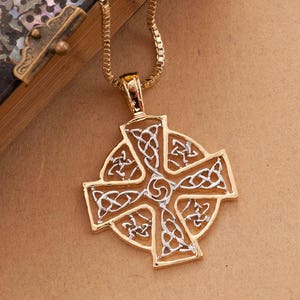 Celtic Cross Pendant & Necklace Hand Cut Medallion, ( #X 905 )