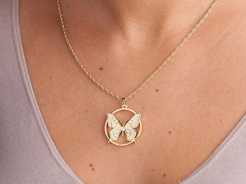 Butterfly Pendant & Necklace Butterfly Jewelry Hand Cut Etsy