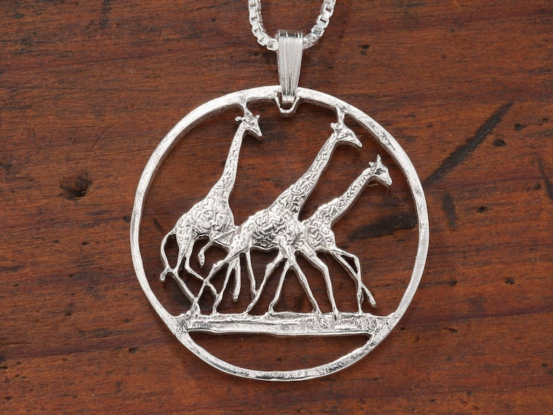 Sterling Silver Giraffe Pendant Hand Cut Tanzania Giraffe Etsy