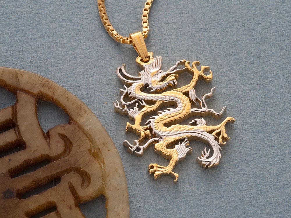 Gold Chinese Dragon Necklace 2024 favors