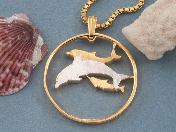 Dolphin Pendant Necklace, Dolphin Jewelry, Sea Life Necklace, Sea