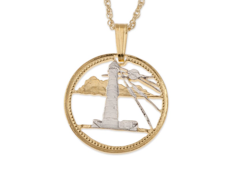 Lighthouse Pendant and Necklace Barbados Coin Jewelry Coin Etsy