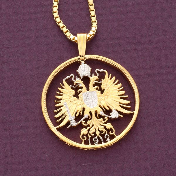 Austrian Eagle Pendant, Hapsburgh Eagle Pendant, 1" in diameter ( #X 9 )