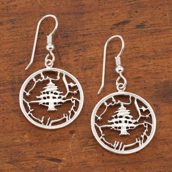 Silver Lebanese Cedar Tree Necklace Etsy