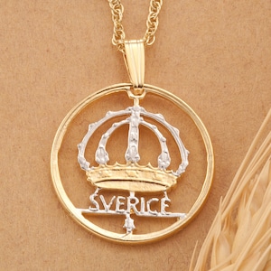 Swedish Coin Jewelry, Swedish Necklace, Swedish Gift Ideas, International Jewelry, Coin Jewelry, (#R 366)
