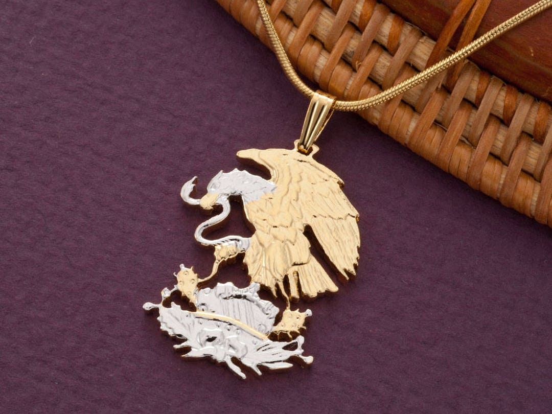 【翌日発送可能】 25 Mexican Pendant, Eagle Mexican Peso 1/4 1 Coin, Cut Hand アクセサリー