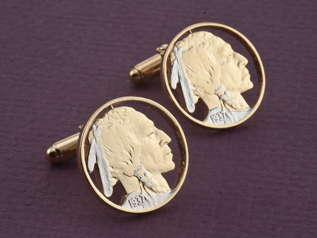 Indian Head Nickel Cuff Links, Indian Head Nickel Jewelry, United