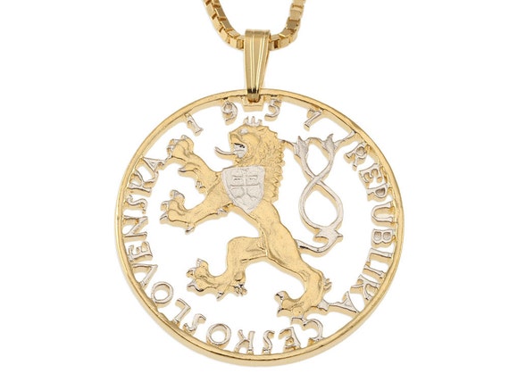 イギリス LION 10ペンス カットアウト コインネックレス 金鍍金仕上