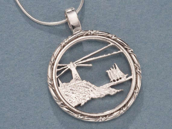 Maine State Quarter Hand Cut Lighthouse Pendant & Necklace Maine State Quarter Hand Cut Lighthouse Pendant & Necklace