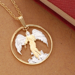 Angel Pendant, Hand Cut Religious Medallion, 1&quot; in Diameter, ( #R 836 )