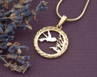 Hummingbird Pendant and Necklace, Trinidad one cent, ( #K 596 )