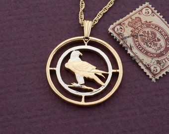 Peregrine Falcon Pendant, Peregrin Falcon Jewelry, Falcon Pendant, Bird of Prey Jewelry, 1" in diameter, ( #R 674D )