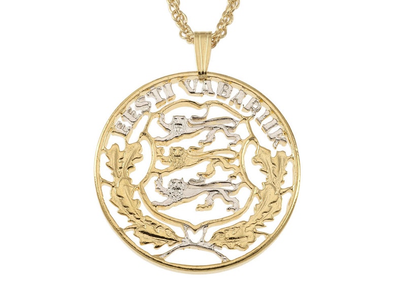 Estonian Jewelry Pendant Estonian 2 Krooni Coin Hand Cut 1 Etsy