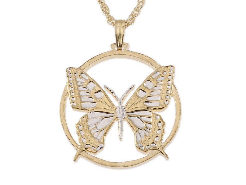 Butterfly Pendant & Necklace Butterfly Jewelry Hand Cut Etsy