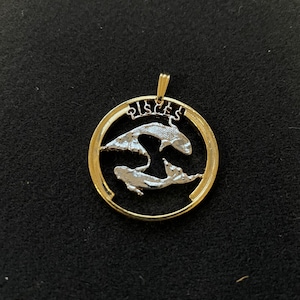Pieces Pendant - Very unique (all gold or 2 tone with Rhodium)