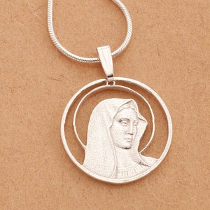 Sterling Silver Virgin Mary Pendant Necklace: Religious Jewelry