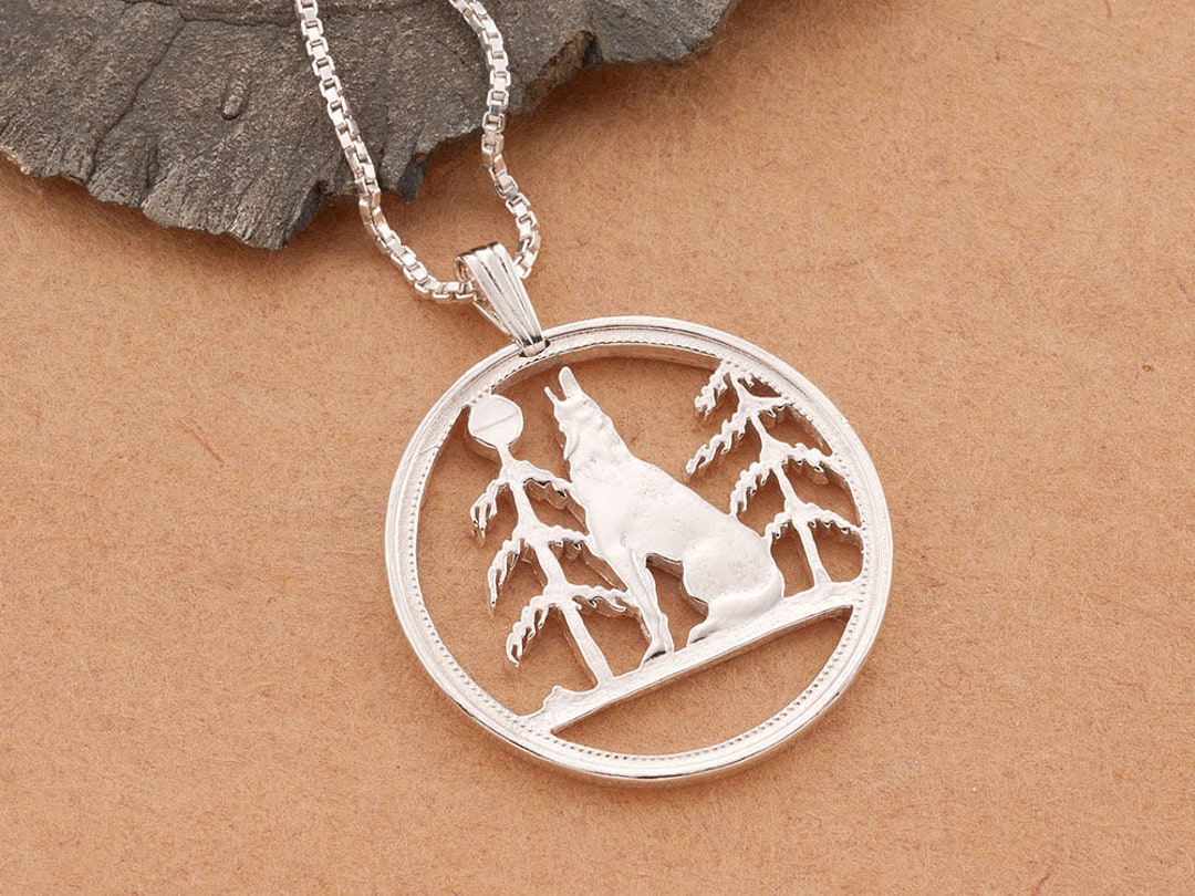 Kiss of Leather Pendant wolf head made of 925 sterling silver no. 352, Sterling silver, Silver