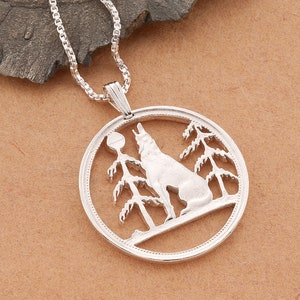 Sterling Silver Timber Wolf Pendant: Canada Coin Jewelry
