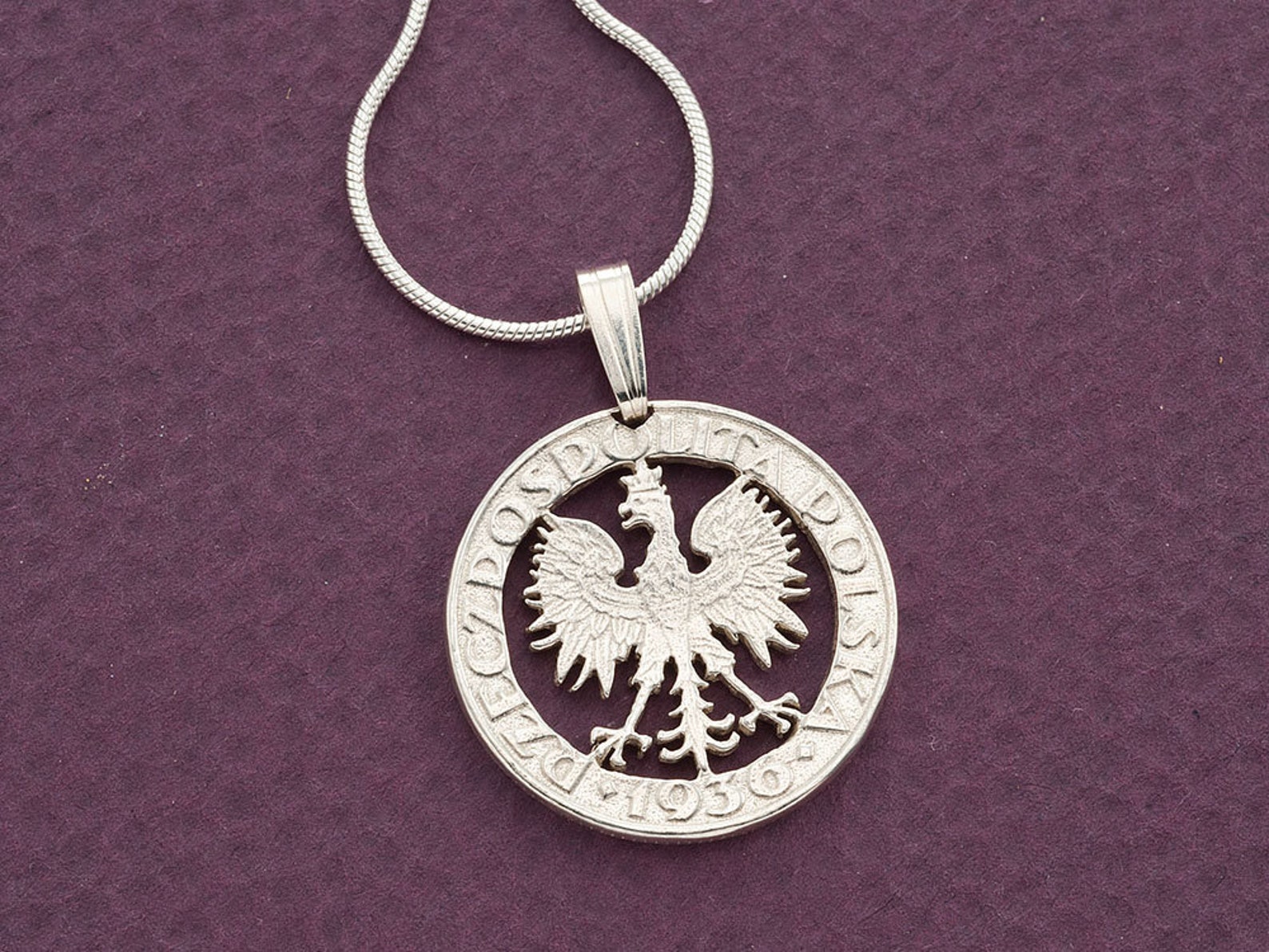 Sterling Silver Polish Eagle pendant Hand cut Polish Eagle Etsy