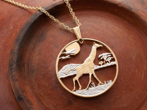 Girraffe Pendant & Necklace By the Difference World Coin Jewelry 