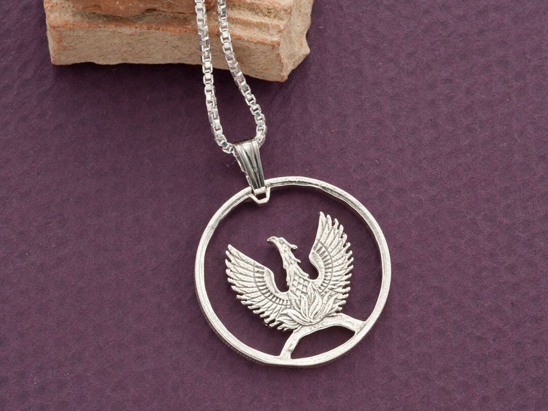 Silver Greek Phoenix Pendant and Necklace Hand Cut 1973 Greek - Etsy
