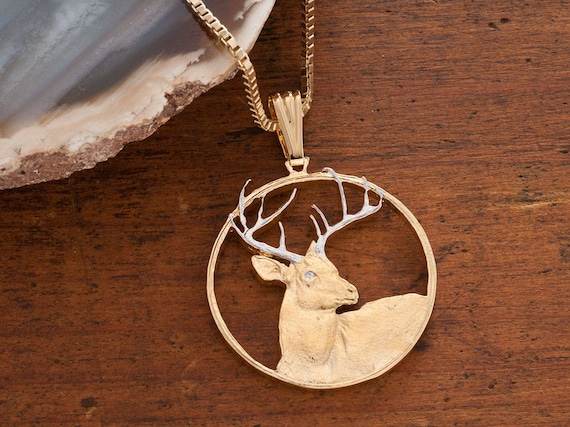 Gold deer necklace best sale