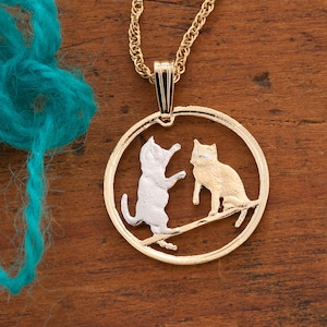 Tonkinese Kitten Pendant: Isle Of Man Coin Necklace