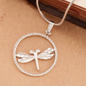 Sterling Silver Dragonfly Pendant, Silver Dragonfly Jewelry, Dragonfly Jewelry, Dragonfly Pendant, 1&quot; diameter, ( #K890BS )