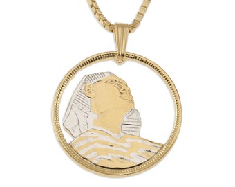 Pièce Commémorative Égypte – Sphinx Plaqué Or – Collection Souvenir – Cadeau Pour Passionné D’histoire Et De Mythologie