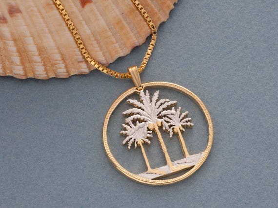 Tree Pendant Palm Coin Necklace Roberto Coin Tiny Treasures 18K