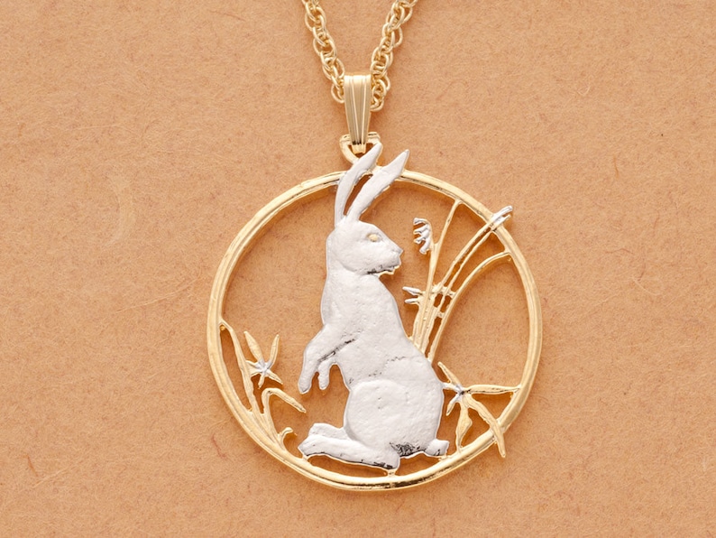 Rabbit Pendant & Necklace Year of the Rabbit Chinese Coin Etsy