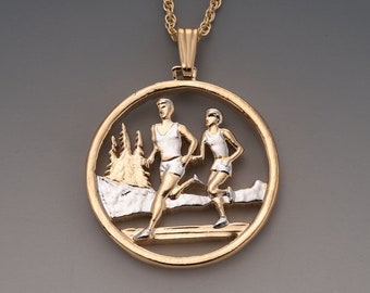 Runner/Jogger Pendant 14k Gold Plated with chain