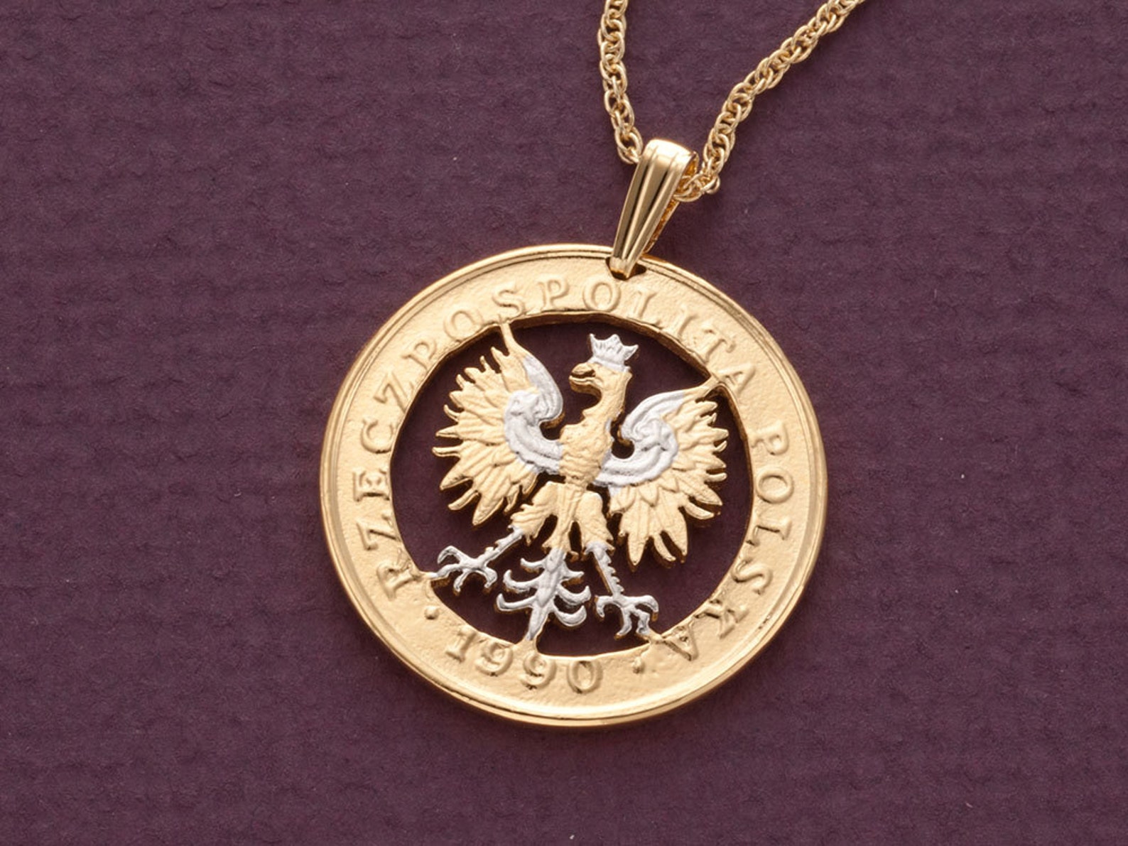 Polish Eagle Pendant and Necklace Polish 100 Zloty Coin Hand Etsy