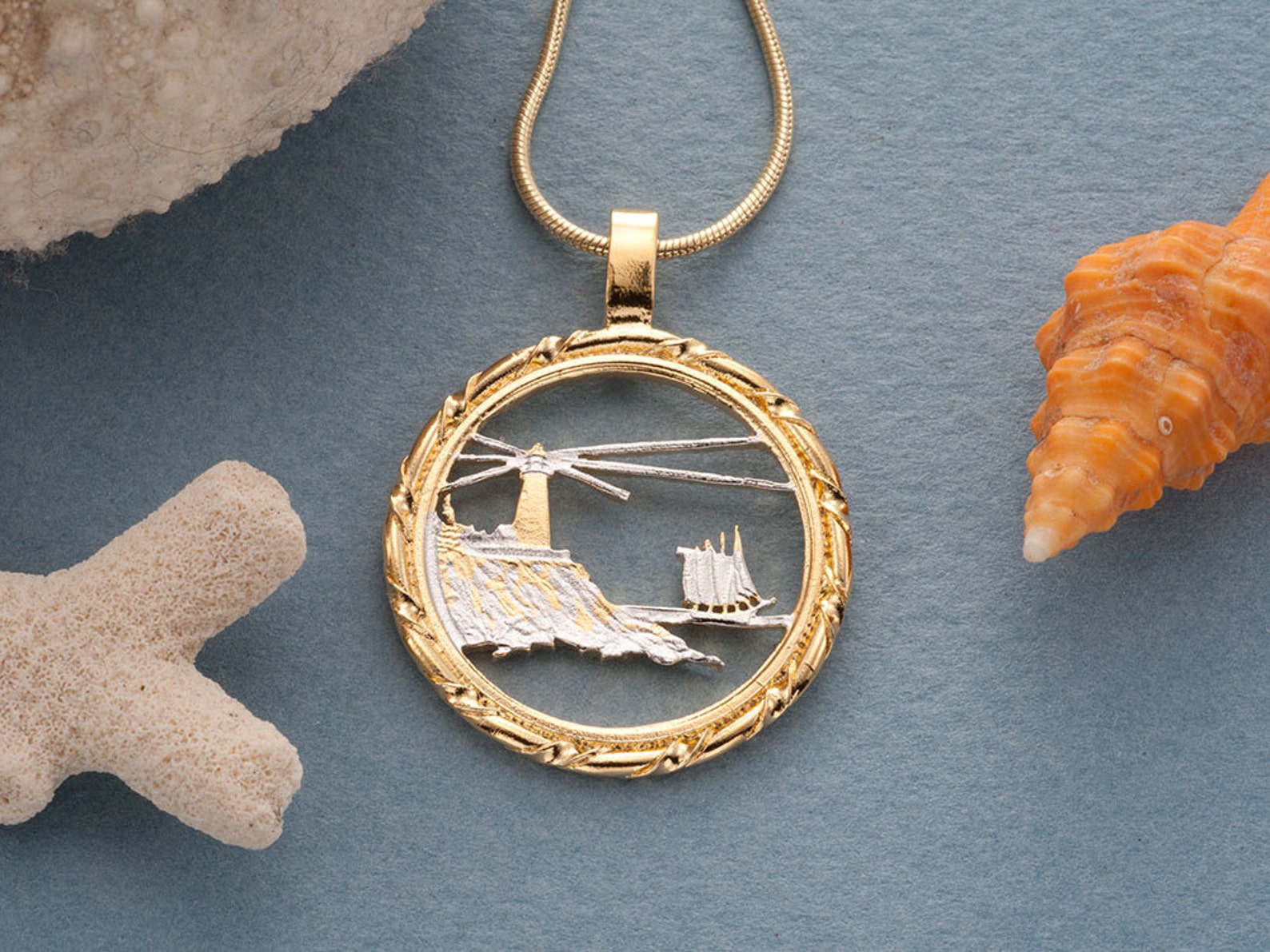 Lighthouse Pendant and Necklace Jewelry Maine State Quarter Etsy