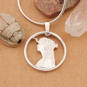 Silver Cleopatra Pendant, Silver Cleopatra Jewelry, Egyptian Jewelry, Cleopatra Pendant, Egyptian Pendant,  ( #K 887s )
