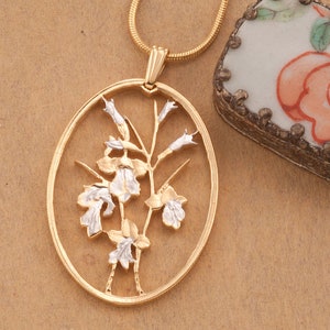 Orchids Pendant And Necklace, Floral Jewelry, Flower Gifts Ideas, ( #K 827 )