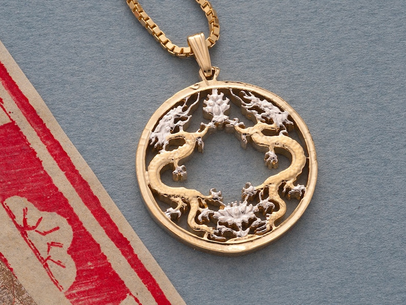 Dragon Pendant and Necklace Jewelry Bhutan Dragon Coin Hand Etsy