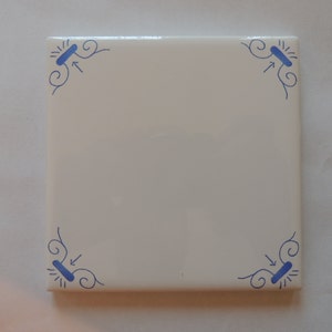 Blue and White Decorative wall tiles Historic Oxen Corner Motif Design Deft Style in Blue