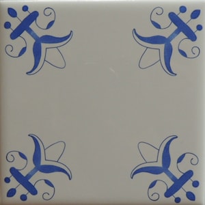 Delft Tiles Decorative Historic Lilly in the Delft Style in Blue