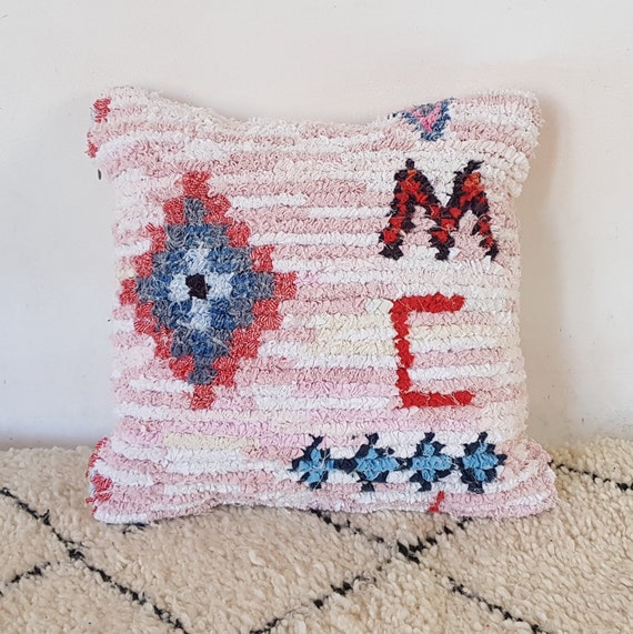Moroccan pillow, Boucherouite Pillow, accent pillow, cushion, throw pillow cover, cushion 20x20, custom pillow, pillow 20x20, throw pillows