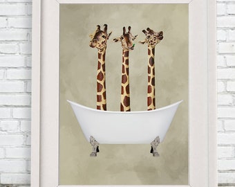 Giraffe Print, Holiday Gift, Christmas Print, Coco de Paris