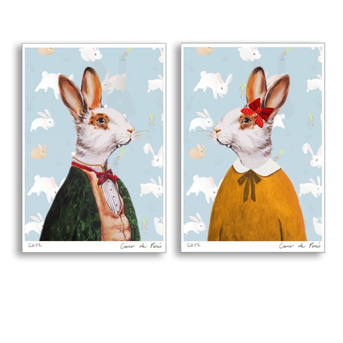 Rabbit Print Rabbit Art Print Rabbit Bunny Print Rabbit - Etsy