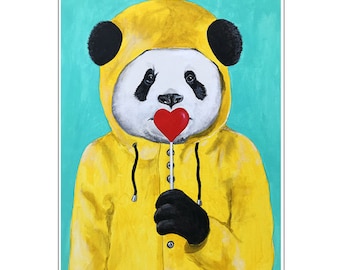 panda, wwf, Imprimée d’art,peinture animaux, art poétique, art animaux, animaux humains, art abordable