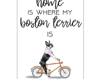 Boston Terrier Quote, Boston Terrier poster, Boston Terrier art,christmas gift,holiday gift,Boston Terrier lovers,Boston Terrier painting